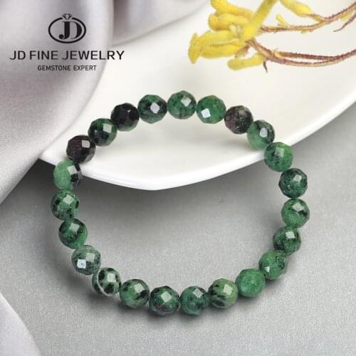 JD Natural Epidote Zoiste Stone Bracelet Handmade Semi-precious Jewelry Shinny Faceted Bracelets Elastic For Women Wholesale