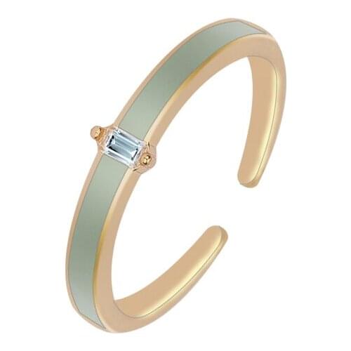 TIRIM Color Oil Crystal Zirconia Clasic Vintage Style Resizable Rings Jewelry for Girls and Women Colorful Gift Daily