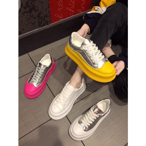 Small White Shoes Shallow Mouth Clogs Platform Casual Female Sneakers British Style 2020 Fashion Womens Round Toe All-Match