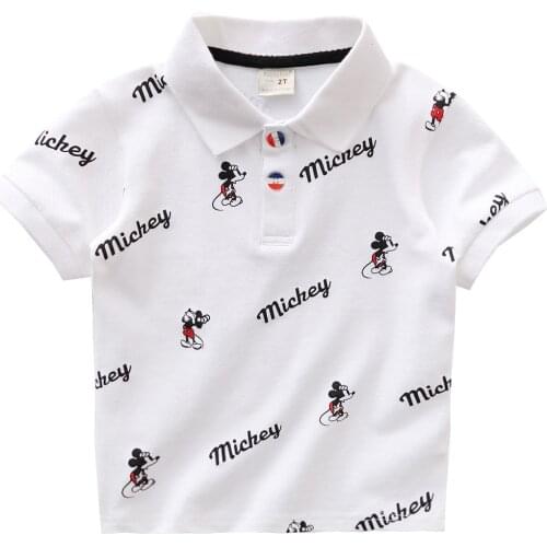 Summer Baby Boys Clothes Mickey Mouse Short Sleeve Tee Tops Fashion Toddler Children Sport Polo Shirts Little Kids Outfits