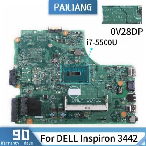 PAILIANG Laptop motherboard For DELL Inspiron 3442 Mainboard CN-0V28DP 0V28DP 13269-1 Core SR23W i7-5500U tesed DDR3