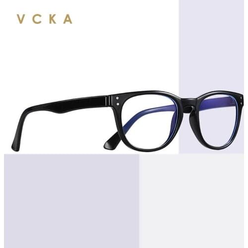 VCKA TR90 Computer Glasses Men Anti Blue Light Eyeglasses Rivet Optical Eye Spectacle UV400 Blocking Women Gaming Filter Eyewear