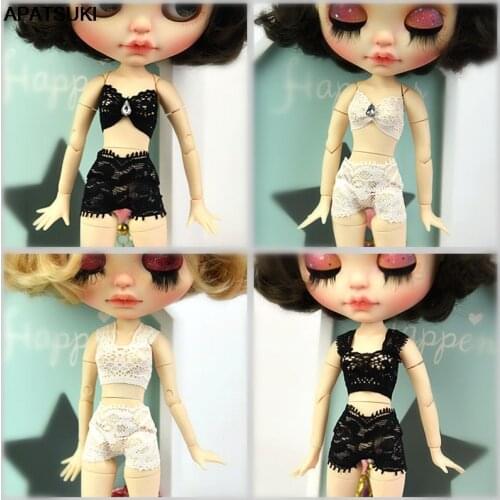 Soft Lace Underwear Bra & Briefs For Blyth Licca Doll Clothes 1/6 Doll Clothes Knickers For Blythe BJD Dolls Top & Underpant