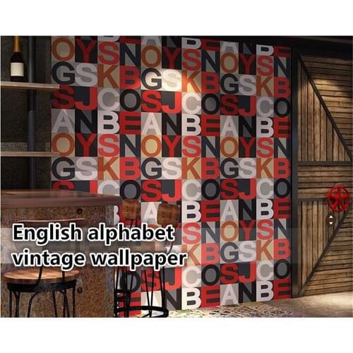Beibehang wall papers home decor Vintage wallpaper 3D letters home indoor barber shop restaurant wallpaper for walls in rolls