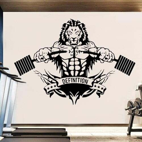 Fitness Wall Stickers Gym Home Decoration Abstract Vinyl Fitness Centre Interior Wall Decals Boys Dormitory Art Decor Y813