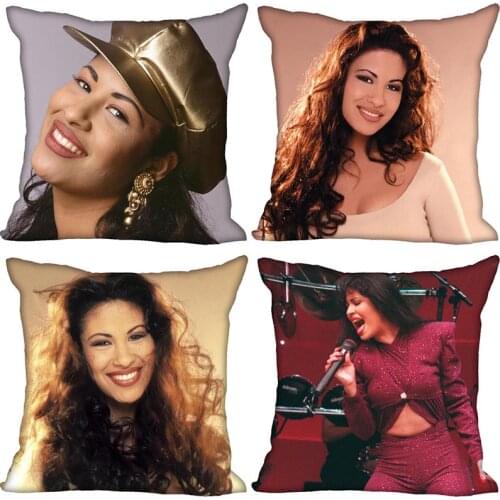 New Selena Quintanilla Pillow Cover Bedroom Home Office Decorative Pillowcase Square Zipper Pillow Cases Satin Soft No Fade 0409