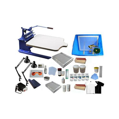 One Color Silk Screen Printing Kit Pallet Adjustable Press Exposure Unit