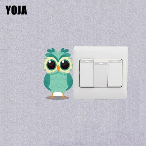 YOJA Lovely Owl Decor Switch Sticker Living Room Bedroom Wall Personalized 10SS0027
