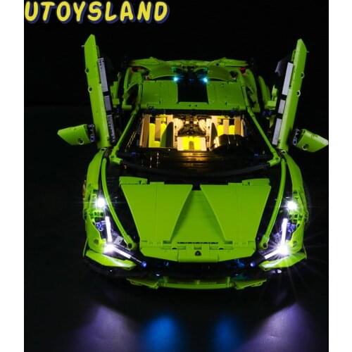 USB Powered LED Lighting Kit For Technic Lamborghini SiáN FKP 37 42115(LED Included Only, No Kit)For Children Educational Toys