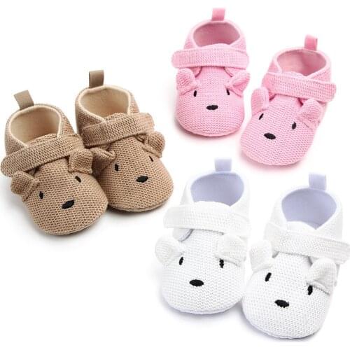 Newborn boy girl toddler shoes 0-1 year old knitted wool shoes cartoon soft bottom express warm animal baby shoes J0623