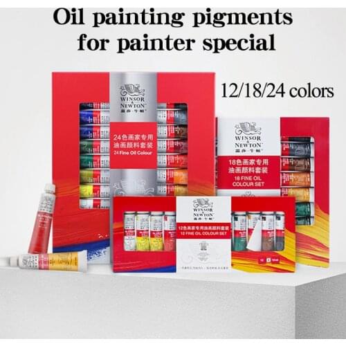 WINSOR&NEWTON Professional 12/18/24 Colors Oil Painting Paints/Pigments for Artist Drawing 12ML Fine Paste Oil Painting Pigments