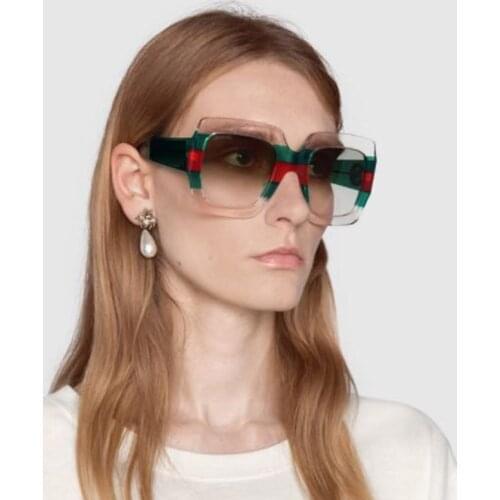 2018 Luxury Brand Italy Oversized Square Sunglasses Women Retro Fashion Designer Big Frame Sun Glasses Female Pink Green oculos