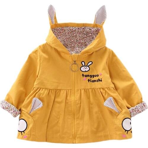Newborn Winter Baby Clothing Baby Girls Clothes Toddler Kids Hooded Ear Coat Girls Cute Outerwear