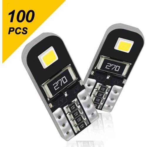 100Pcs W5W T10 LED Canbus Light Bulbs for Audi BMW VW Mercedes Car Interior Dome Light Trunk Lamp Parking Lights Error Free 12V