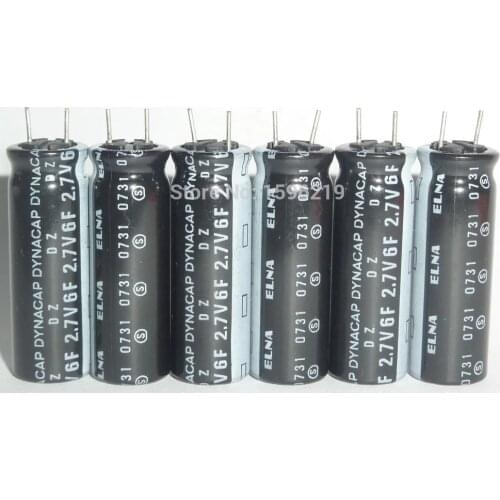 20pcs 6F 2.7V ELNA DZ Series 10x30mm 2.7V 6F Farad Super Capacitor For Power