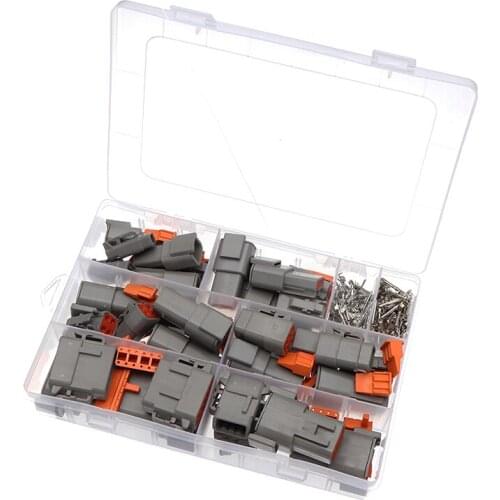 202Pcs DTM Waterproof Wire Connector Kit DTM06-2/3/4/6/8/12S DTM04-2/3/4/6/8/12P Automotive Sealed Plug