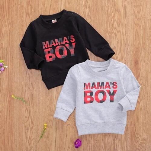 2020 0-3Y Toddler Baby Boy Top Sweatshirt Long Sleeve Letter print Autumn Cotton Clothes Kids Outwear