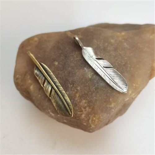 40*8mm Feather Charm Unique Pendants Jewelry Necklace DIY #SALES,Decorative Feather