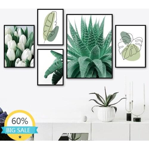 5D Diamond Painting Full Square Tulip Agave Monstera Banana Leaf Pictures Diamond Embroidery Mosaic Home Decor Cross Stitch Kits