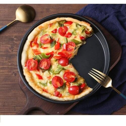 6/8/9 inch Round Pizza Plate Non-Stick Carbon Steel Pizza Tray Pan Baking Pizza Mold Home Kitchen Bakeware Pizza Mould Dish Tool