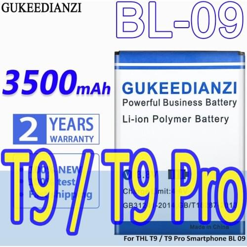 GUKEEDIANZI Mobile Phone Battery For THL T9 / T9 Pro Smartphone 3700mAh BL-09 Strong Safe Replacement Batteries