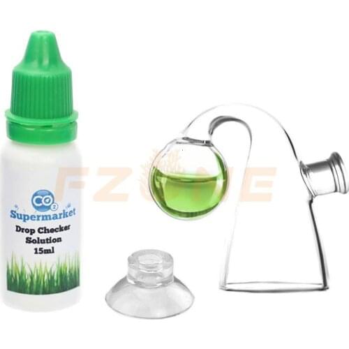 Aquarium CO2 Test Glass Co2 Drop Checker With 4dkh/PH Solution CO2 PH Ball Long Term Indicator Monitor Tester For Plant Aquarium