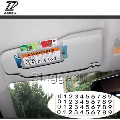 ZD Car Styling Carring Bag Parking Credit Card for Suzuki Swift Volkswagen Passat B5 B6 Tiguan Jetta MK6 Skoda Octavia A7 A5