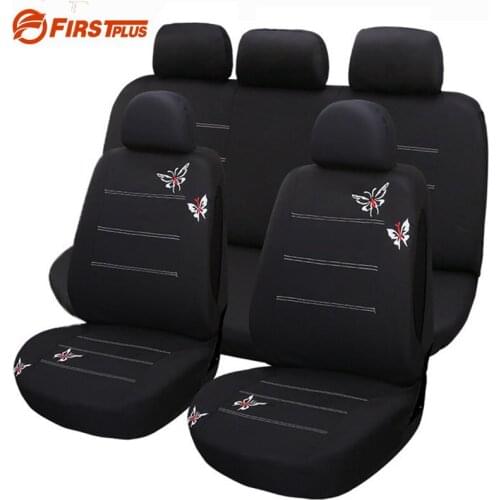 Car Styling Butterfly Embroidered Car Seat Cover Elastic Protection Car Front Chair Protector Cushion Case Universal