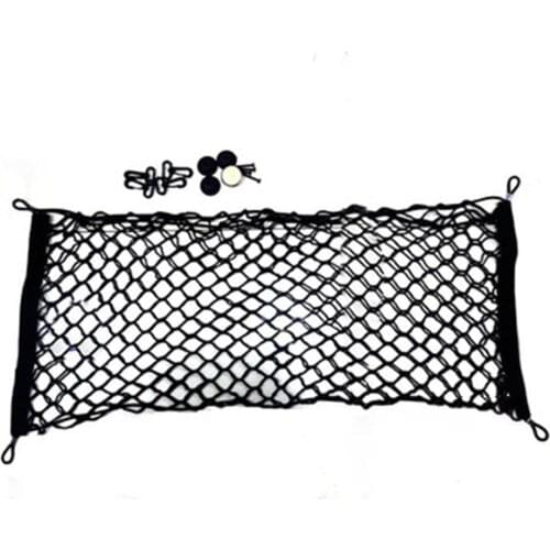 100x50CM Car Trunk Rear Storage Cargo Luggage Nylon Elastic Net Holder With 4 Plastic Hooks Pocket For Car Van Pickup SUV MPV