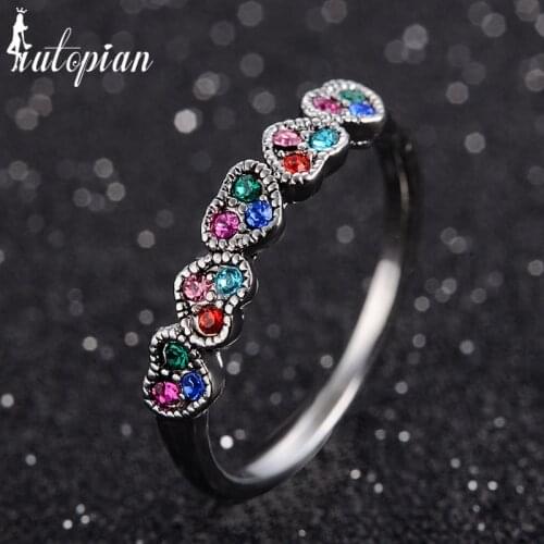 Iutopian Brand Engagement Vintage Retro Heart Rings Anels For Women Bohemia Anti Allergy Gift For Lover 1#AA2496