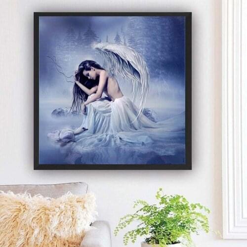 Angel wings diamond painting indianer 5D Wall Decor Diamond Embroidery Mosaic Portrait Cartoon Girl Cross Stitch Home Gift,S13