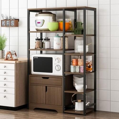 Kitchen Storage Rack Floor-Type Multi-Layer Storage Rack Cupboard Supplies Household Encyclopedia Microwave Oven Storage Rack