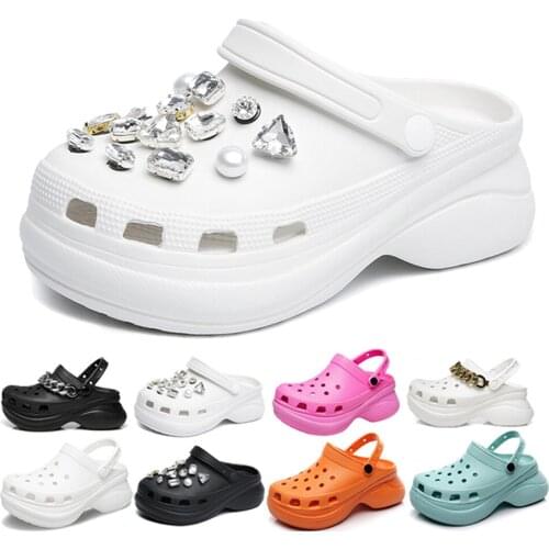 Similarfree Summer Clogs Women Sandals 6cm Heels DIY Accessories Shoes For Women Lightweight Plus Size 36-41 Female Slippers