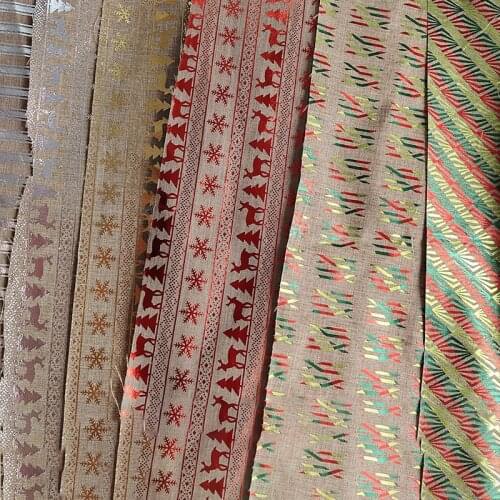 Linen Jute Fabric Raw Christmas Tablecloth Decoration Fabric For Sewing Storage Bag Decoration Background Cloth TJ4126