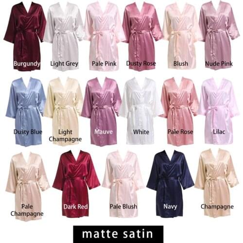 Matte satin Robe, Silk Robe, bridesmaid robes, Bridal Robe,wedding party robe A9000D