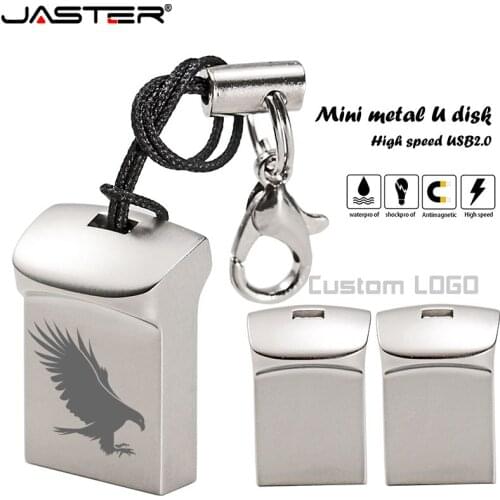 JASTER Mini metal USB flash drive 4G 8G 16GB 32GB 64GB 128G Personalise Pen Drive USB Memory Stick U disk gift Custom logo
