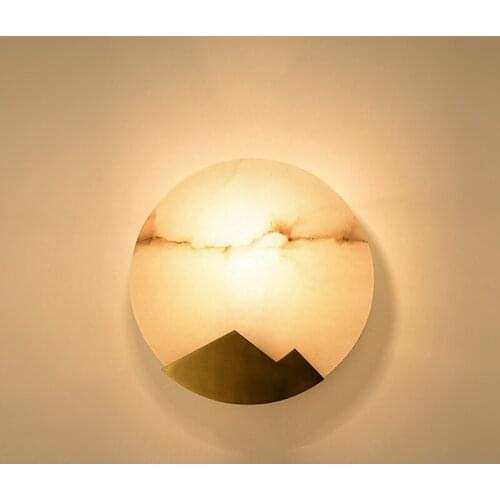 Marble Round Minimalist Sconce Light LED Wall Lamp Living Room Decoration Bedroom Bedside Bra Hotel Villa Aisle Staircase Lighti