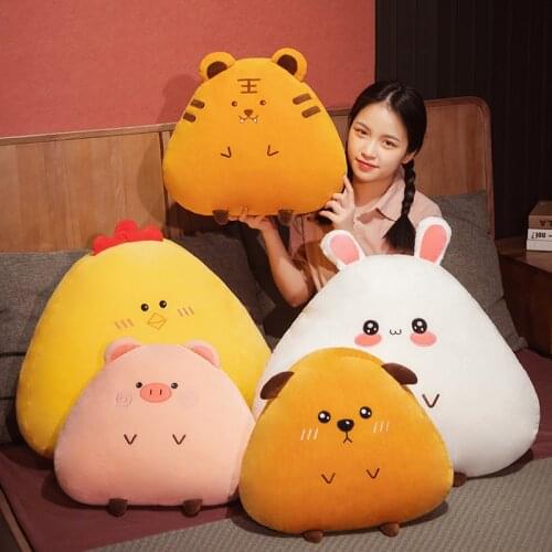 45/65cm Soft Animal Cartoon Plush Pillow Cushion Cute Pig Chicken Rabbit Dog Plush Toy Stuffed Doll Lovely Kid Birthday Gift