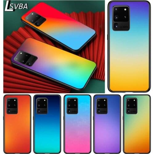Gradient Colorful for Samsung S20 FE Ultra Plus A91 A81 A71 A51 A41 A31 A21 A11 A72 A52 A12 Soft Black Phone Case