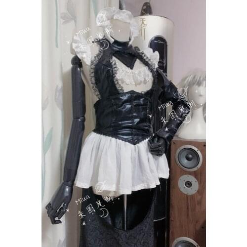 [Customized]Anime Fate/Grand Order FGO Scathach Maid Sexy Dress Pu Leather Full Set Cosplay Costume Halloween Women FreeShipping