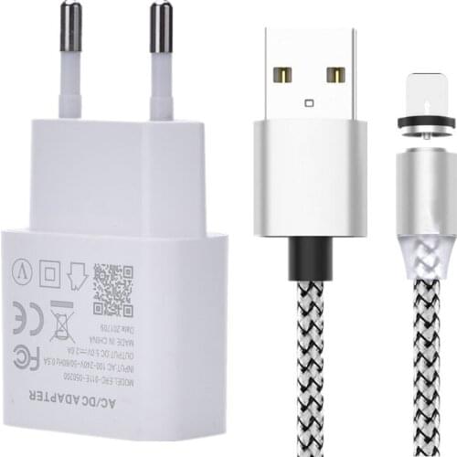One Port Wall Charger And Magnetic LED USB Charger for iPhone Huawei Mate 20 Pro P30 Lite Nova 5 5i Honor 9 Lite Redmi Note 7 7s