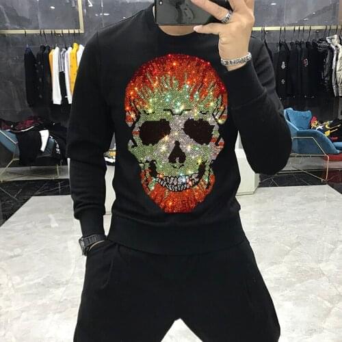 New High-Quality Mens Hoodie For Autumn And Winter To Keep Warm Hot Diamond Lion Sweatshirt Street Hoody