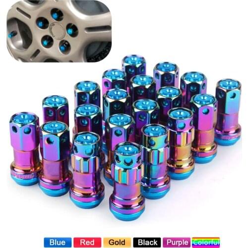 New R40 Style 44mm Wheel Nuts Steel M12x1.5/1.25 Racing Lug Nuts 20pcs lock racing lug nuts + 2 set security key