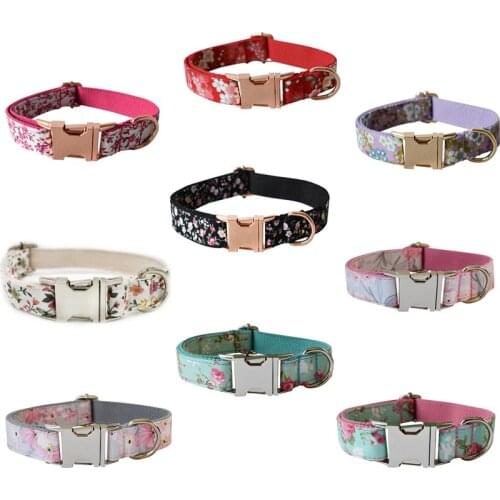 Flower Dog Collar Personalized Luxury Designer Engraved Pet Name Retailing Pet Supplies Dog Accessories
