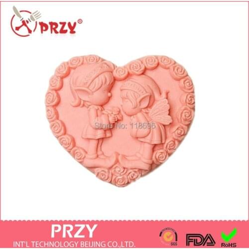 Valentines Day gift girl angel silicone soap mold Cake decoration Candle molds Handmade soap mold fondant tools wholesale