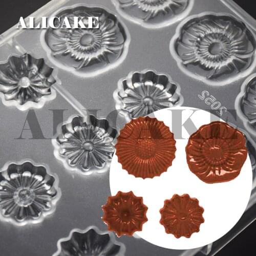 Polycarbonate Chocolate Molds Thick Flowers for Bakery Party Baking Form Pastry Tools Candy Mould Bakeware Decorating Cake