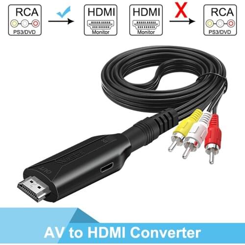 RCA to HDMI-compatible Adapter 1080P Video Converter MINI AV2HDMI Adapter Converter Box For HDTV Projector Set top box DVD