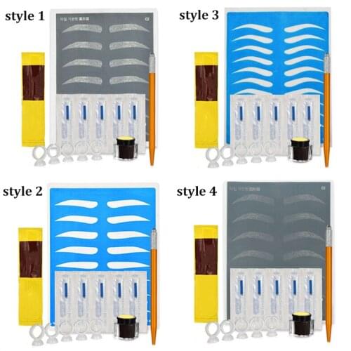 Wholesale 1 Set Professional Permanent Makeup Beauty Tool 3D Microblading Pen Tattoo Training Kit Eyebrow Tattoo Practice Set