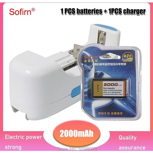 Sofirn High Quality 9V 2000MAh 100% Original For Interphone Smoke + universal 9v AA AAA 18650 CR123aA Battery Charger