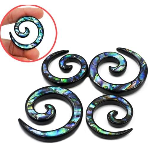 2Pcs Brass Shell Spiral Ear Plug Ear Expander Fit Ear Flesh Tunnel Gauges Piercing New Style Ear Stretcher Body Piercing Jewelry